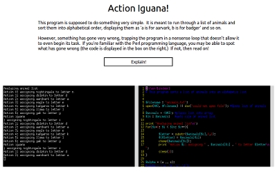 The buggy software Action Iguana